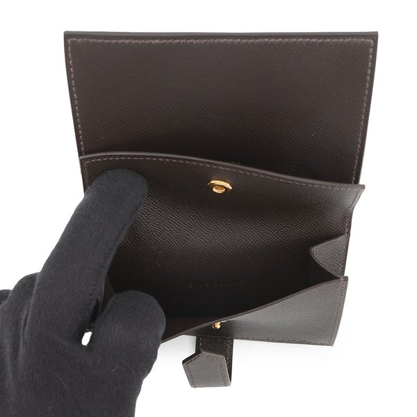 エルメス カードケース ベアン ミニ 小銭入れ付き バイブルン/ゴールド金具 ヴォーマダム G刻印