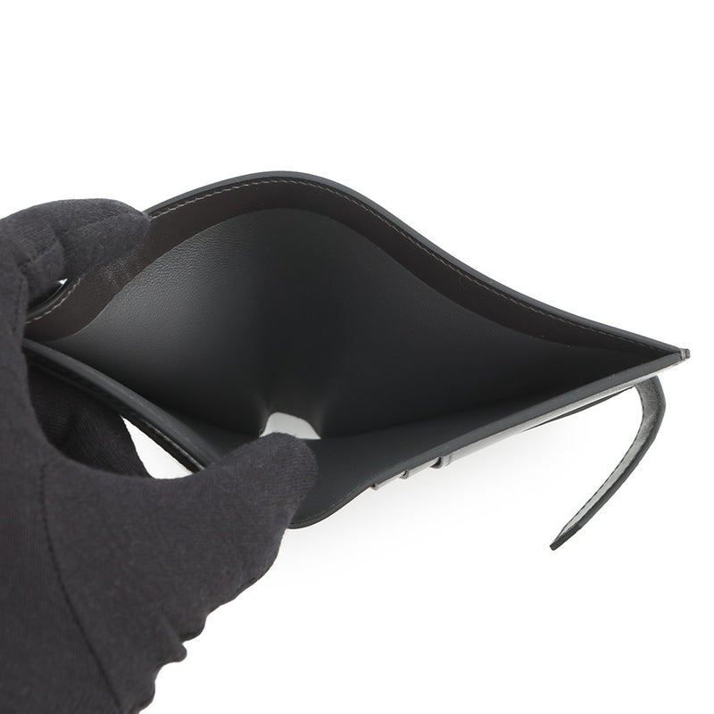 エルメス 二つ折り財布 ベアンコンパクト タッチ グラファイト/ブラック/ゴールド金具 タデラクト/アリゲーターシャイン K刻印 黒