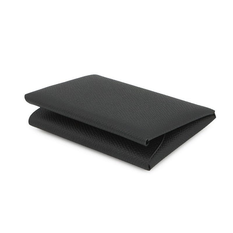 エルメス コインケース カルヴィ デュオ ブラック/シルバー金具 エプソン G刻印 財布 黒