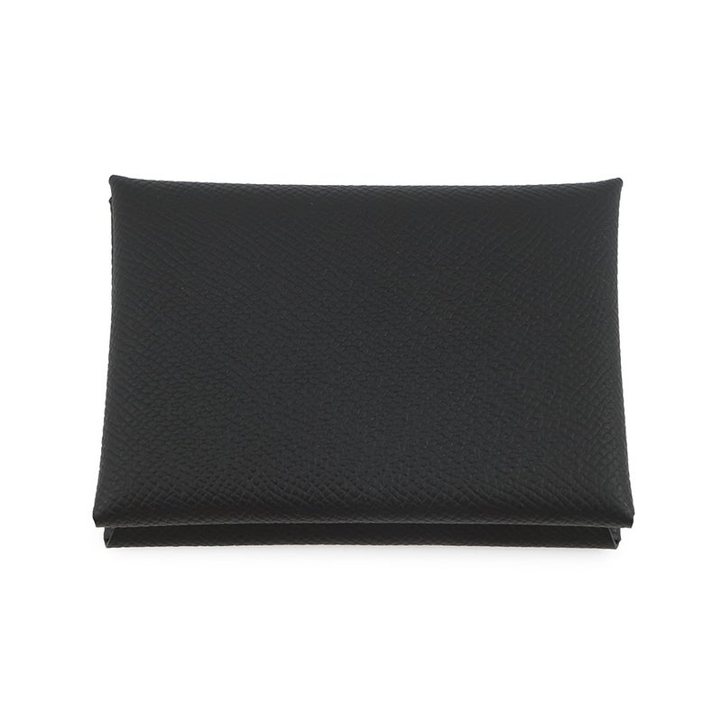 エルメス コインケース カルヴィ デュオ ブラック/シルバー金具 エプソン G刻印 財布 黒