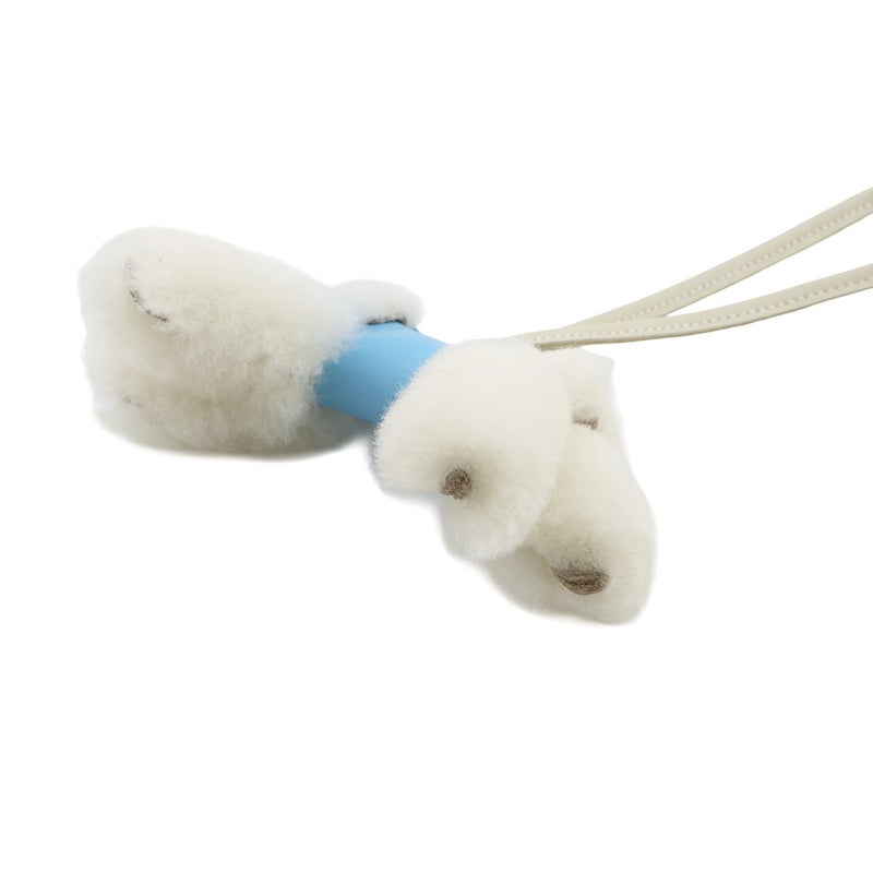 エルメス バッグチャーム バディ セレステ/クレ ラムスキン/ムートン K刻印 HERMES チャーム