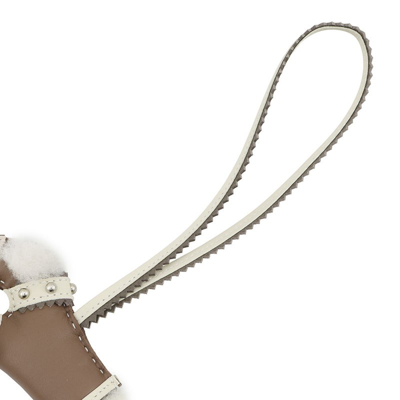 エルメス バッグチャーム バディ エピック エトゥープ/クレ/シルバー金具 ラムスキン/ムートン K刻印