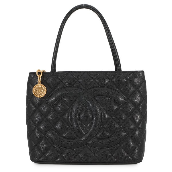 シャネル トートバッグ 復刻トート ココマーク マトラッセ キルティング キャビアスキン A01804 CHANEL 黒