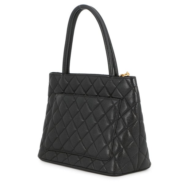 シャネル トートバッグ 復刻トート ココマーク マトラッセ キルティング キャビアスキン A01804 CHANEL 黒