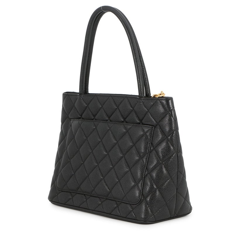 シャネル トートバッグ 復刻トート ココマーク マトラッセ キルティング キャビアスキン A01804 CHANEL 黒