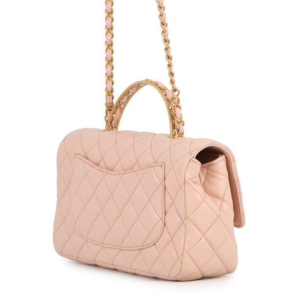 シャネル チェーンショルダーバッグ トップハンドル マトラッセ ココマーク ラムスキン AS4408 CHANEL