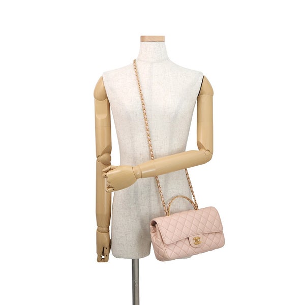 シャネル チェーンショルダーバッグ トップハンドル マトラッセ ココマーク ラムスキン AS4408 CHANEL