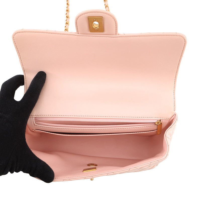 シャネル チェーンショルダーバッグ トップハンドル マトラッセ ココマーク ラムスキン AS4408 CHANEL