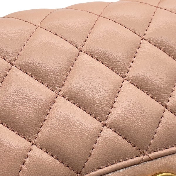 シャネル チェーンショルダーバッグ トップハンドル マトラッセ ココマーク ラムスキン AS4408 CHANEL