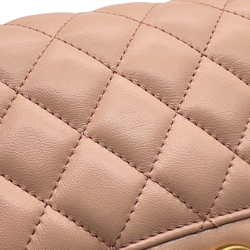 シャネル チェーンショルダーバッグ トップハンドル マトラッセ ココマーク ラムスキン AS4408 CHANEL