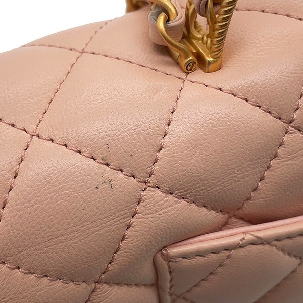 シャネル チェーンショルダーバッグ トップハンドル マトラッセ ココマーク ラムスキン AS4408 CHANEL