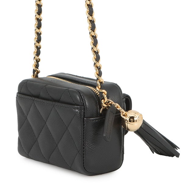 シャネル チェーンショルダーバッグ マトラッセ ミニ ココマーク キャビアスキン AP4744 CHANEL ミニバッグ 黒