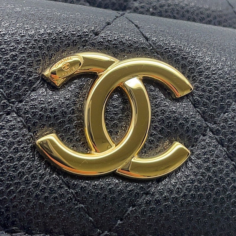 シャネル チェーンショルダーバッグ マトラッセ ミニ ココマーク キャビアスキン AP4744 CHANEL ミニバッグ 黒