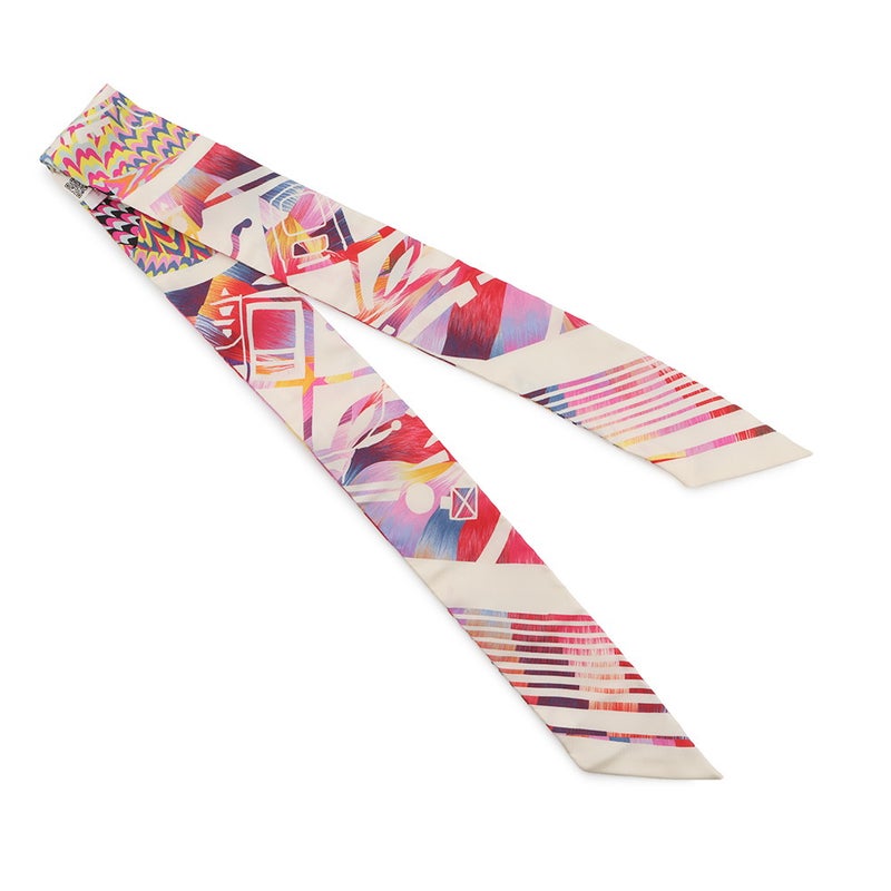 エルメス スカーフ ツイリー マーブルシルク エクスリブリス EX-LIBRIS HERMES シルクツイル 京都マーブル