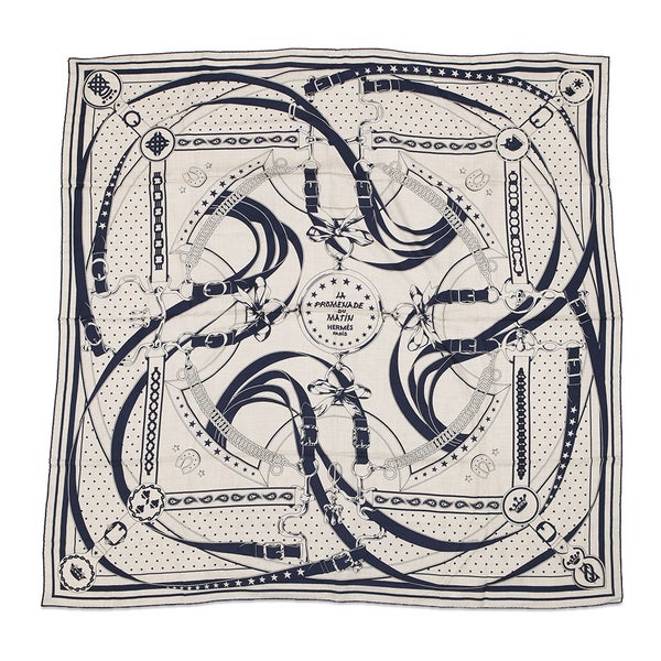 エルメス ストール カレ140 カレジェアン 朝の散歩 La Promenade du Matin HERMES カシミヤ シルク 2023春夏