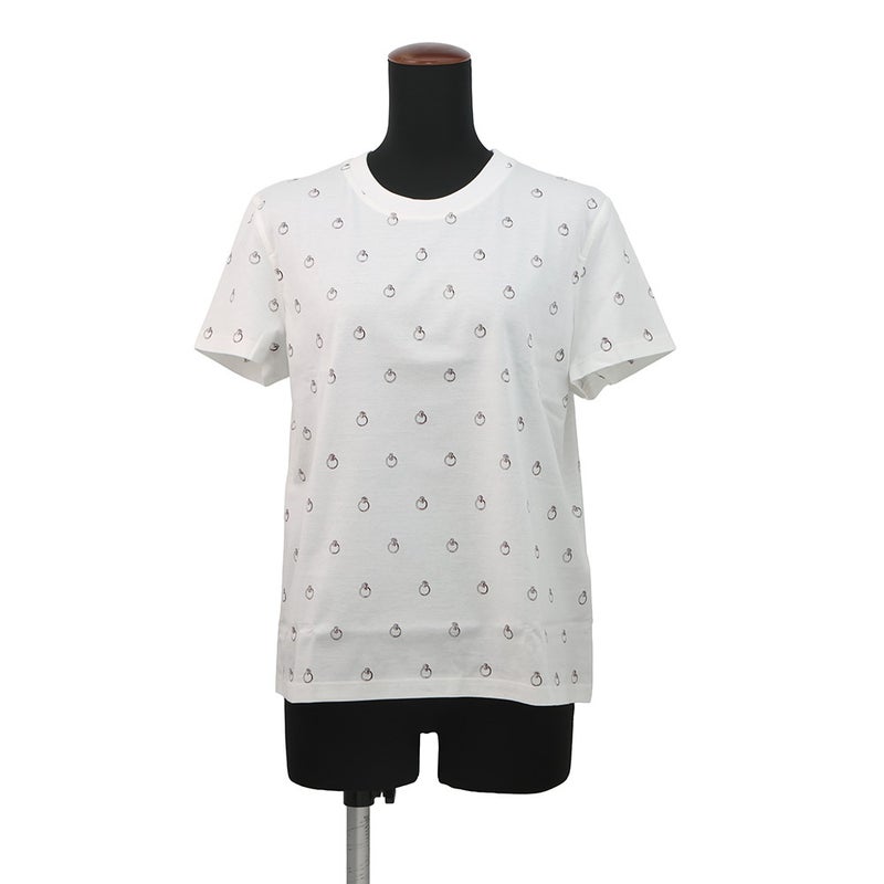 エルメス Tシャツ アノー・フィネス プリント コットン レディースサイズ42 HERMES トップス 白