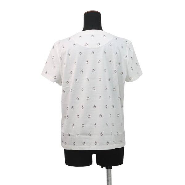 エルメス Tシャツ アノー・フィネス プリント コットン レディースサイズ42 HERMES トップス 白
