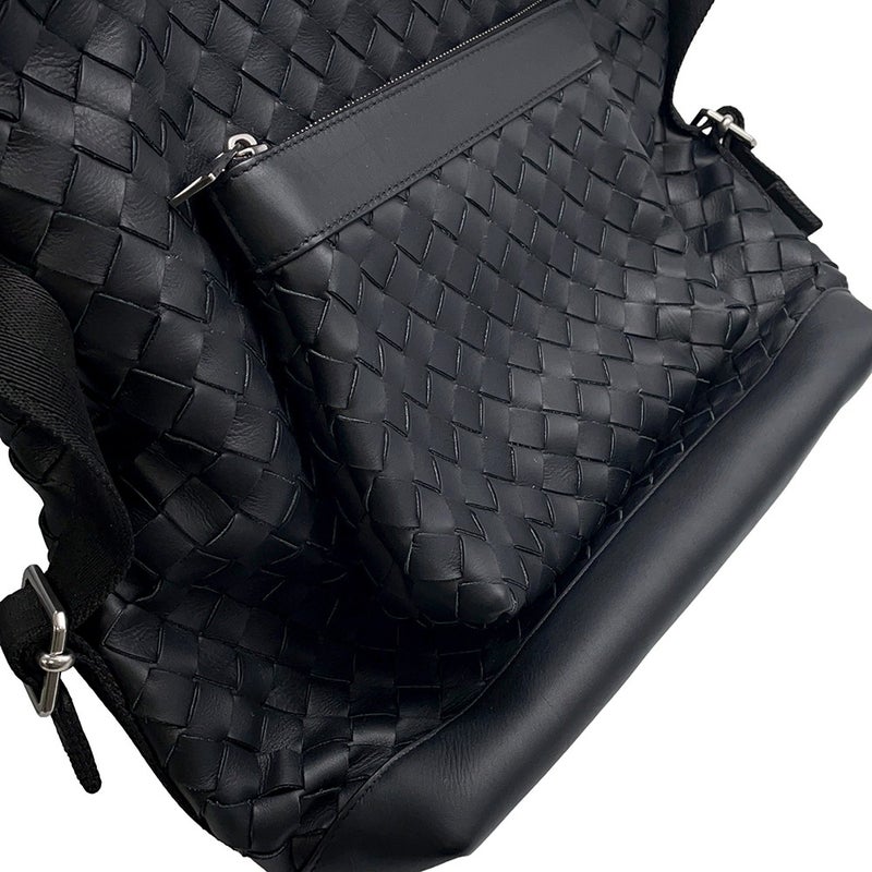 ボッテガヴェネタ リュック イントレチャート バックパック レザー 653118 BOTTEGA VENETA 黒 メンズ