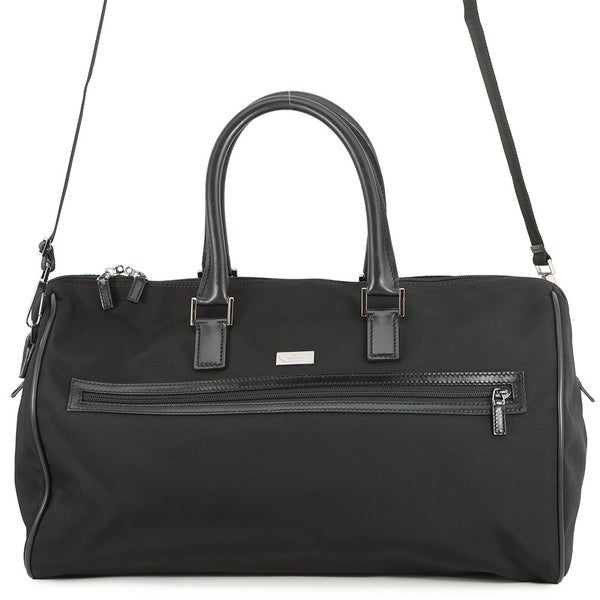 グッチ ボストンバッグ ロゴ ナイロンキャンバス 114674 GUCCI ２wayショルダー 旅行バッグ 黒