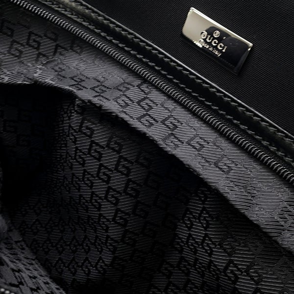 グッチ ボストンバッグ ロゴ ナイロンキャンバス 114674 GUCCI ２wayショルダー 旅行バッグ 黒