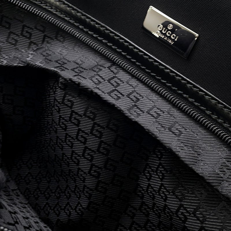 グッチ ボストンバッグ ロゴ ナイロンキャンバス 114674 GUCCI ２wayショルダー 旅行バッグ 黒
