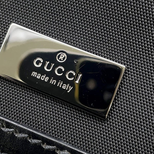 グッチ ボストンバッグ ロゴ ナイロンキャンバス 114674 GUCCI ２wayショルダー 旅行バッグ 黒