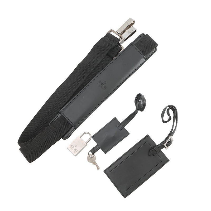 グッチ ボストンバッグ ロゴ ナイロンキャンバス 114674 GUCCI ２wayショルダー 旅行バッグ 黒