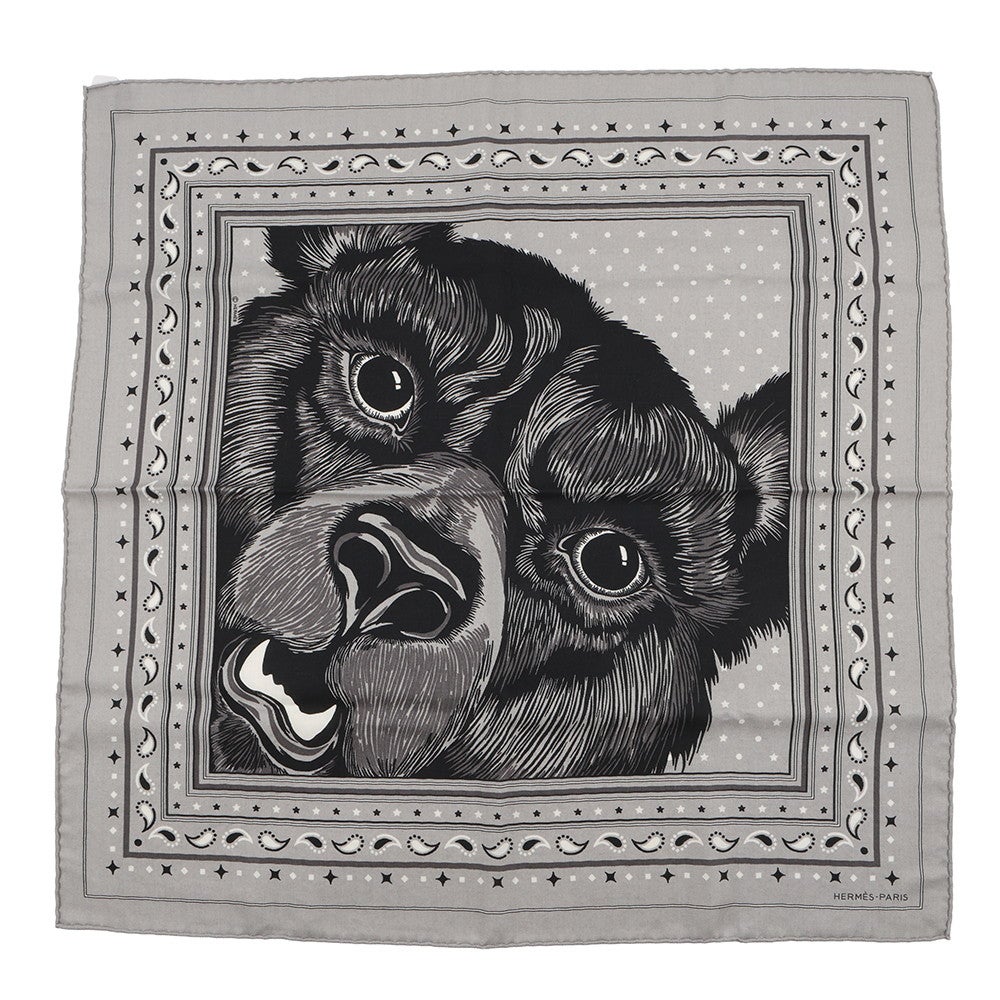 エルメス スカーフ カレ65 ガルルルルル!GRRRRR! HERMES カシミヤ