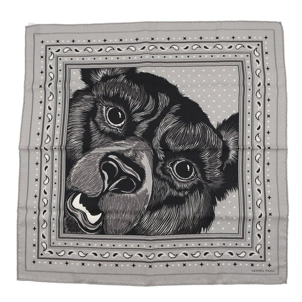 エルメス スカーフ カレ65 ガルルルルル!GRRRRR!  HERMES カシミヤ シルク2023年秋冬