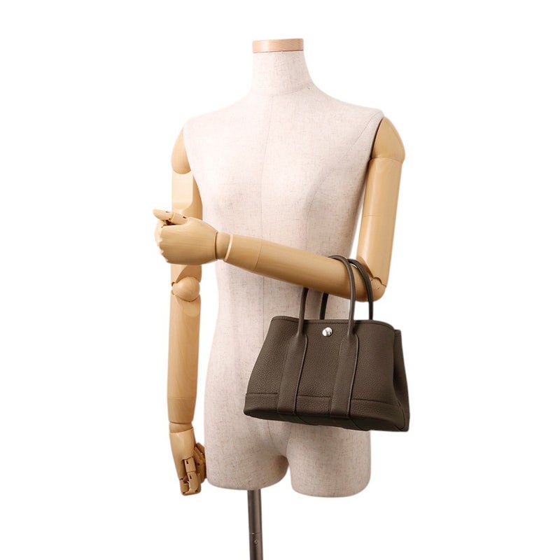 エルメス トートバッグ ネオ・ガーデン 23 ガーデンパーティ ショコラ/シルバー金具 トゴ K刻印