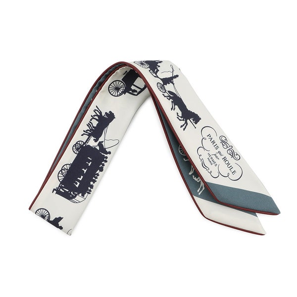 エルメス スカーフ ツイリー 車輪でめぐるパリ・ドゥ・トゥジュール HERMES シルク 2023年秋冬