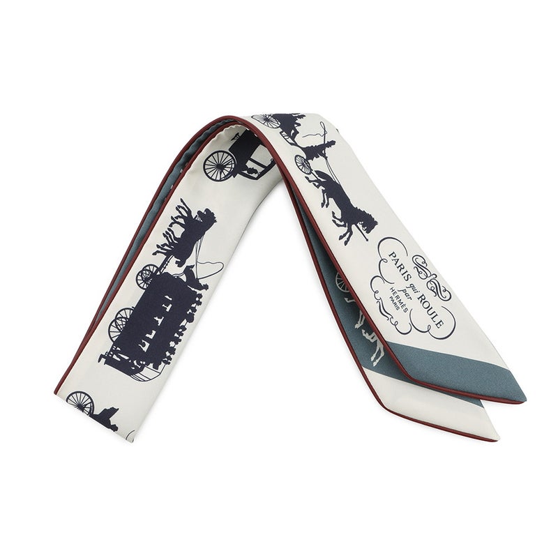 エルメス スカーフ ツイリー 車輪でめぐるパリ・ドゥ・トゥジュール HERMES シルク 2023年秋冬