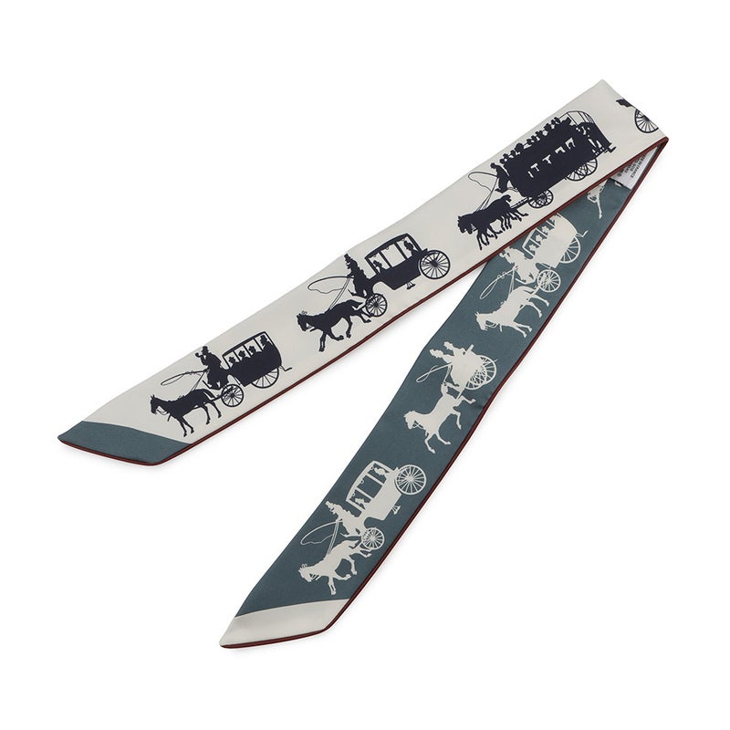 エルメス スカーフ ツイリー 車輪でめぐるパリ・ドゥ・トゥジュール HERMES シルク 2023年秋冬