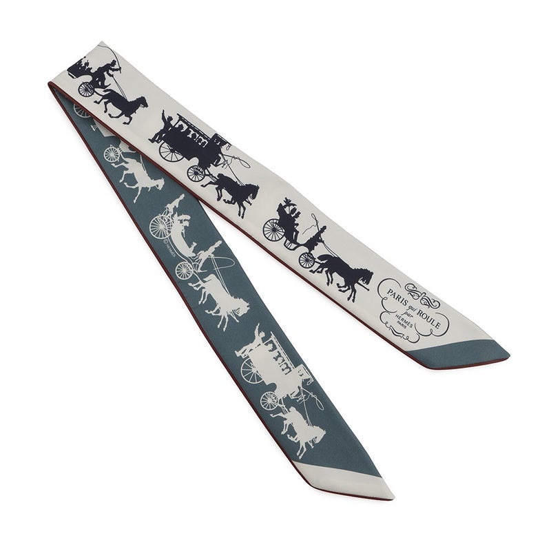 エルメス スカーフ ツイリー 車輪でめぐるパリ・ドゥ・トゥジュール HERMES シルク 2023年秋冬