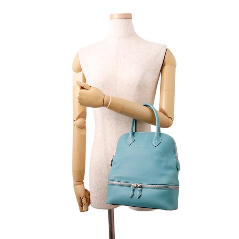 エルメス ハンドバッグ ボリード スクレ ブルーサンシール/シルバー金具 スイフト T刻印