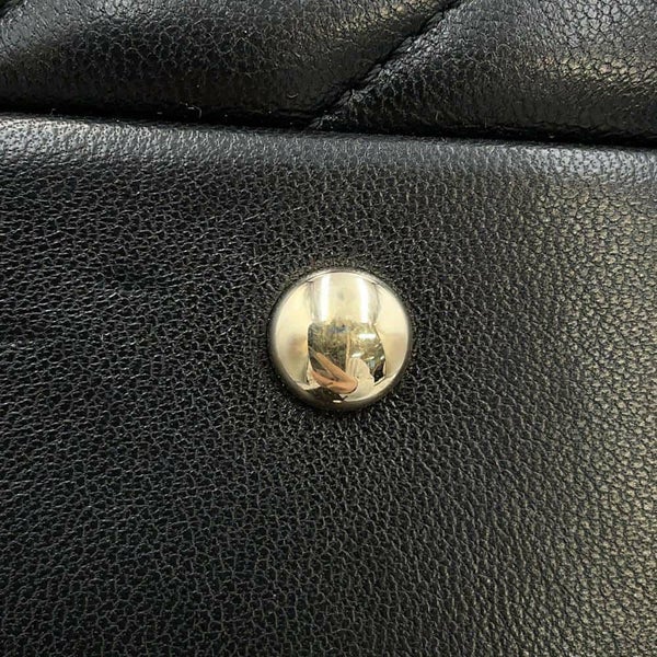 シャネル ハンドバッグ シェブロン ココマーク ボーリングバッグ ラムスキン CHANEL 2way 黒