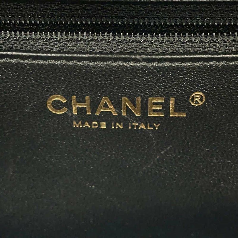 シャネル ハンドバッグ シェブロン ココマーク ボーリングバッグ ラムスキン CHANEL 2way 黒