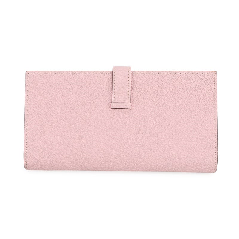 エルメス 長財布 ベアンスフレ ローズサクラ/シルバー金具 シェブルミゾル T刻印 財布