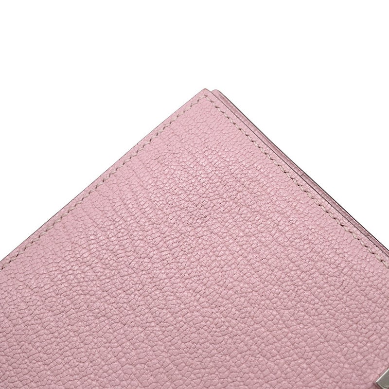 エルメス 長財布 ベアンスフレ ローズサクラ/シルバー金具 シェブルミゾル T刻印 財布