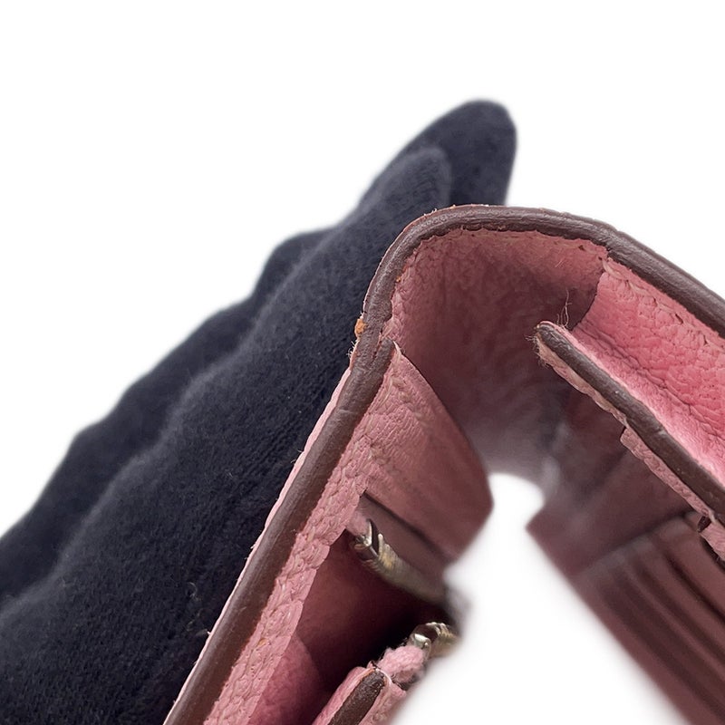 エルメス 長財布 ベアンスフレ ローズサクラ/シルバー金具 シェブルミゾル T刻印 財布