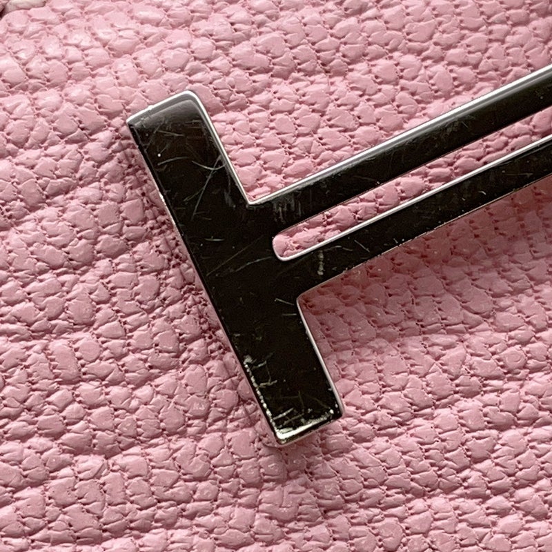 エルメス 長財布 ベアンスフレ ローズサクラ/シルバー金具 シェブルミゾル T刻印 財布