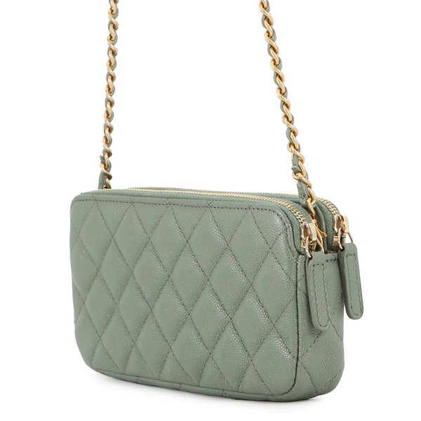 シャネル チェーンウォレット ココマーク マトラッセ キルティング キャビアスキン A82527 CHANEL 財布