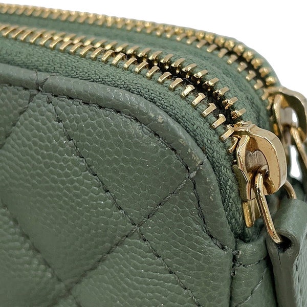 シャネル チェーンウォレット ココマーク マトラッセ キルティング キャビアスキン A82527 CHANEL 財布