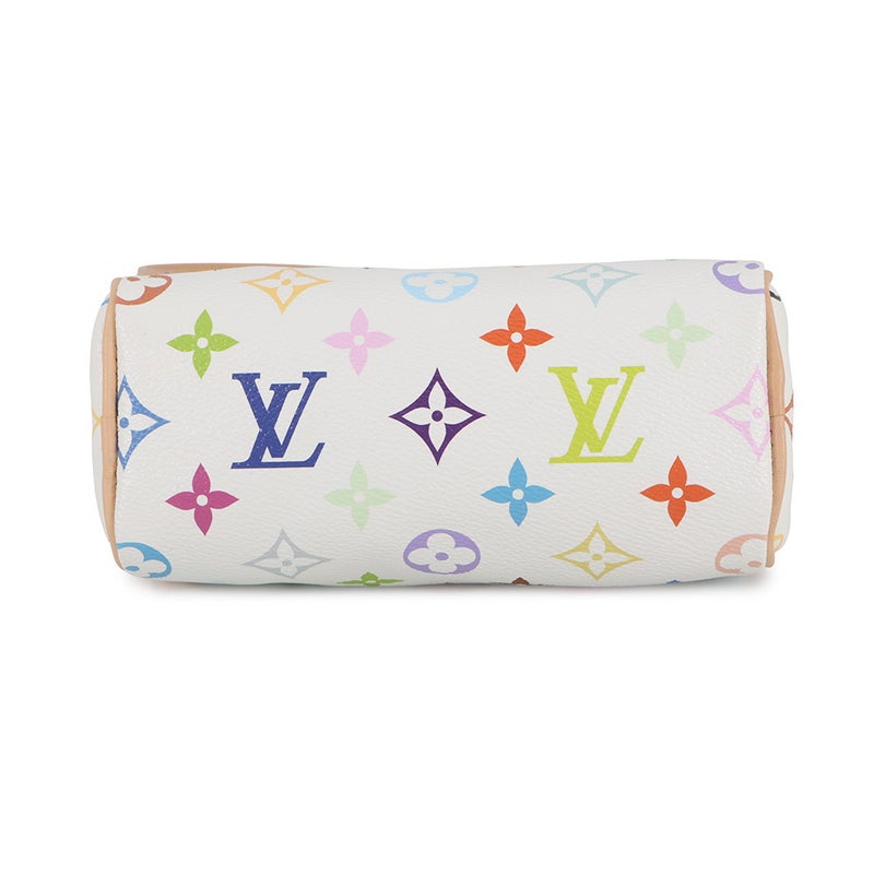 ルイヴィトン ハンドバッグ モノグラム・マルチカラー LV × TM ナノ・スピーディ M13391 2way 白 ホワイト 村上隆 コラボ