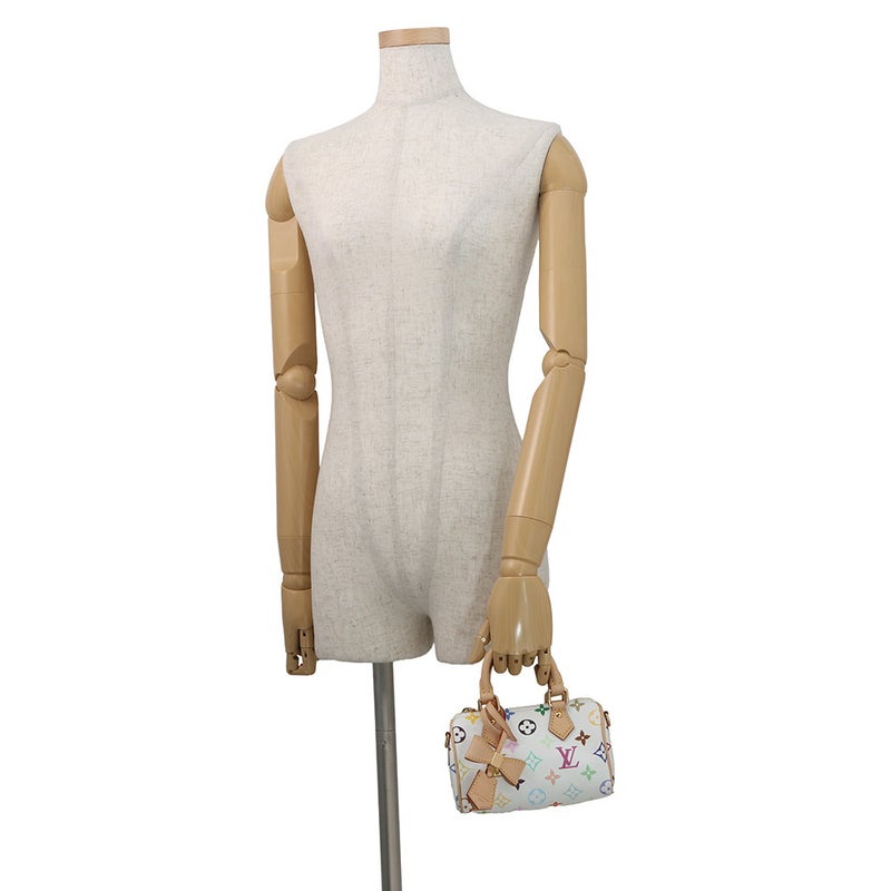 ルイヴィトン ハンドバッグ モノグラム・マルチカラー LV × TM ナノ・スピーディ M13391 2way 白 ホワイト 村上隆 コラボ