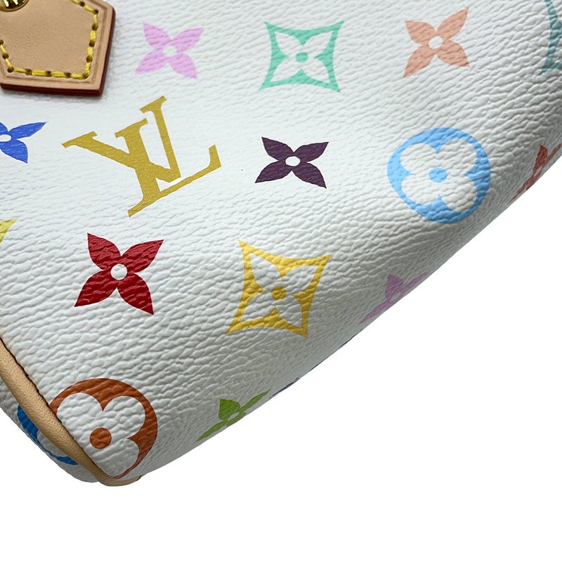 ルイヴィトン ハンドバッグ モノグラム・マルチカラー LV × TM ナノ・スピーディ M13391 2way 白 ホワイト 村上隆 コラボ