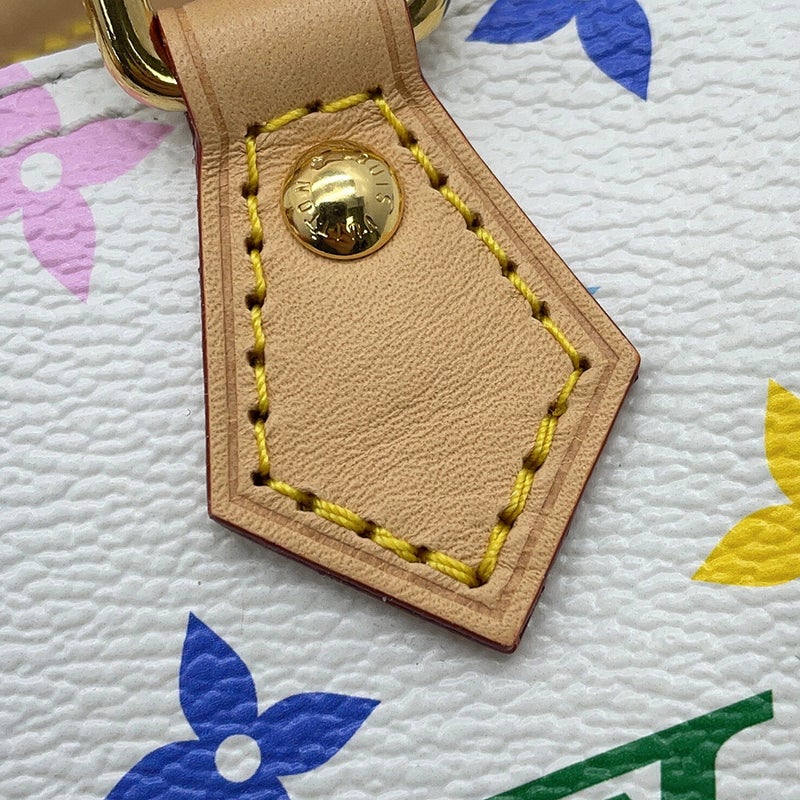 ルイヴィトン ハンドバッグ モノグラム・マルチカラー LV × TM ナノ・スピーディ M13391 2way 白 ホワイト 村上隆 コラボ