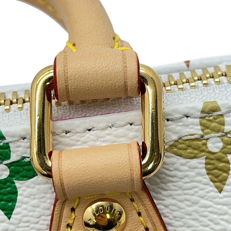 ルイヴィトン ハンドバッグ モノグラム・マルチカラー LV × TM ナノ・スピーディ M13391 2way 白 ホワイト 村上隆 コラボ