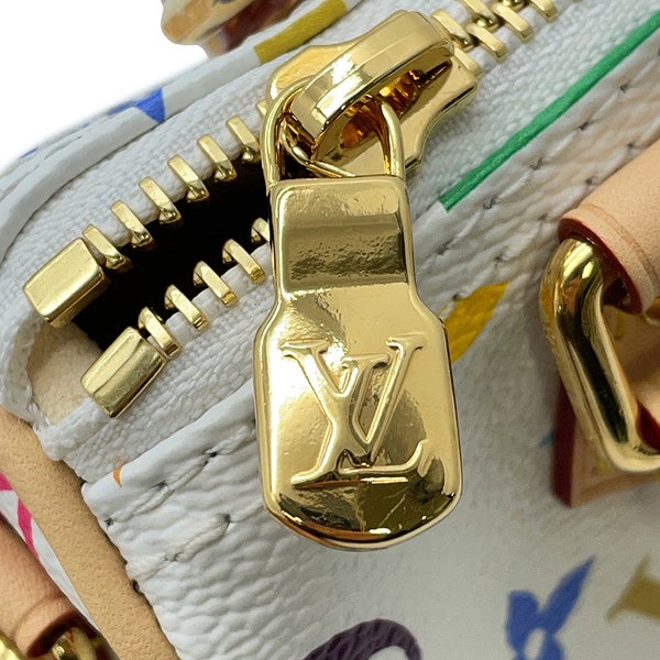 ルイヴィトン ハンドバッグ モノグラム・マルチカラー LV × TM ナノ・スピーディ M13391 2way 白 ホワイト 村上隆 コラボ