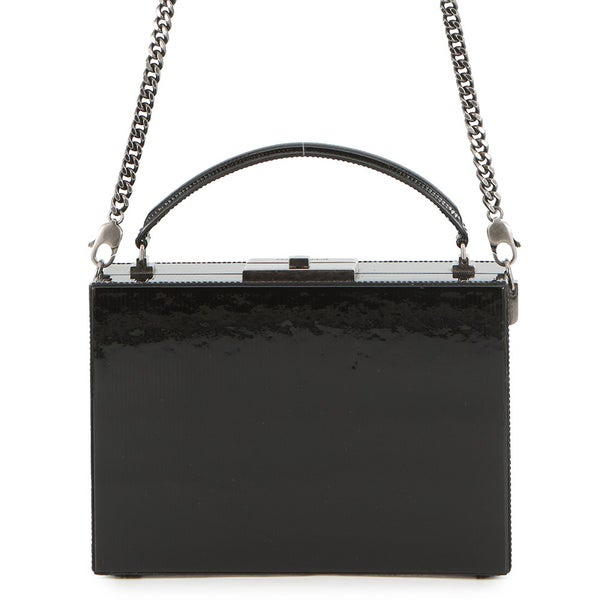 サンローランパリ バニティ バッグ パテント SAINT LAURENT PARIS ２wayショルダー 黒